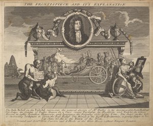 El frontispicio y su explicación Placa 1: Ilustraciones a Hudibras de Samuel Butler, 1725-30 de William Hogarth