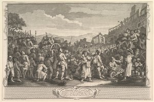 El aprendiz ocioso ejecutado en Tyburn, Industria y Ociosidad, placa 11, 30 de septiembre de 1747 de William Hogarth