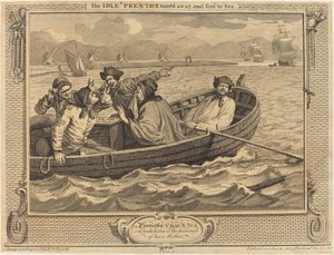 El Aprendiz Ocioso despedido y enviado al mar de William Hogarth