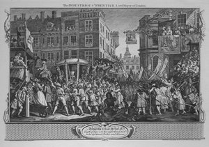 El Aprendiz Industrioso Alcalde de Londres - Placa 12 de Industria y Ociosidad, 1747