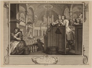 El aprendiz industrioso cumpliendo el deber de un cristiano de William Hogarth