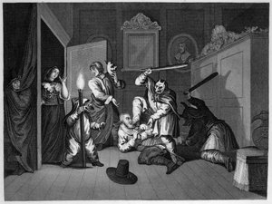 La aventura del baile de máscaras de William Hogarth