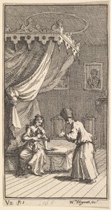La Nueva Metamorfosis, Placa 5: Fantasio, Transformado en un Perro Faldero, con Donna The..., 1724 de William Hogarth