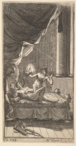 La Nueva Metamorfosis, Placa 6: La Historia de Cupido y Psique, 1724 de William Hogarth