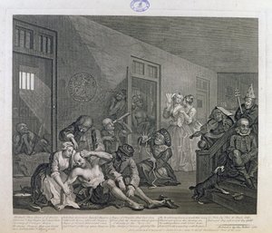 El libertino en Bedlam, lámina VIII de 