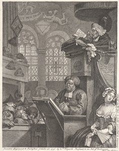 La Congregación Durmiente de William Hogarth
