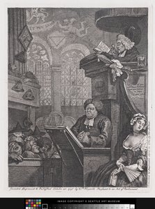La congregación durmiente de William Hogarth
