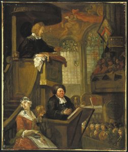 La congregación durmiente, 1728 de William Hogarth