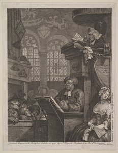 La Congregación Durmiente de William Hogarth