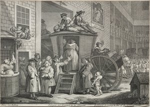 El coche de escena, 1747 de William Hogarth