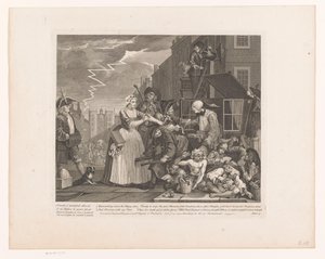 Tom Rakewell salvado de su arresto por Sarah Young Progreso de un libertino (título de la serie) The Rake
