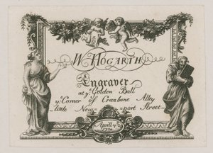 Tarjeta comercial para W Hogarth de William Hogarth