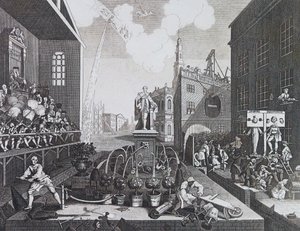 Dos criminales en un cepo en Londres de William Hogarth