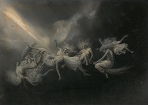 Un rayo cayó sobre una bandada de brujas de William Holbrook Beard