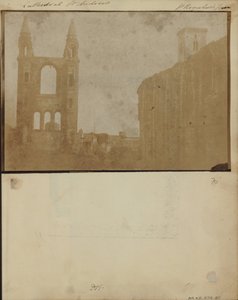 El hastial este y el pasillo sur de la Catedral de St. Andrews con la Torre de St. Regulus, desde el noroeste de William Holland Furlong