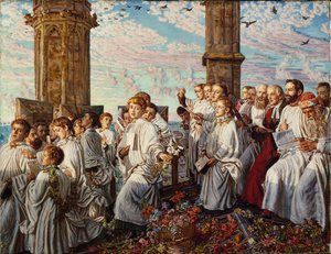 Mañana de mayo en el Magdalen College, Oxford, antigua ceremonia anual de William Holman Hunt