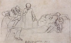 Estudios para las figuras del Doctor, Dolientes y Minerva, 1846