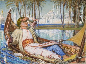 La dorada edad de Haroun Alraschid, 1866 reeditado en 1891 de William Holman Hunt