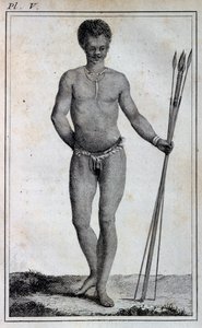 Hombre Khoikhoi (Hotentote), de Viajes de Le Vaillant al interior de África por el Cabo de Buena Esperanza, en los años 1783