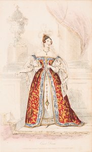 Una dama en traje de corte de inspiración medieval de William Hopwood