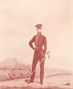 Oficial de los Rifles del Ejército de Madrás, uniforme informal, c1837-1843, 1909