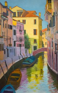 Canal de Burano (óleo sobre tabla)