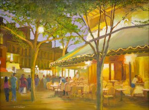 París en primavera (óleo sobre tabla)