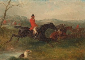 Caza del zorro: Despejar un arroyo de William J. Shayer