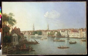 Somerset House (Mañana), c.1754-71 (óleo sobre lienzo) de William James