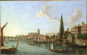 Puente de Westminster (atardecer), mediados del siglo XVIII (óleo sobre lienzo) de William James