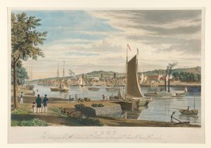 Troy. Tomada desde la orilla occidental del Hudson, frente al arsenal de los Estados Unidos. de William James Bennett