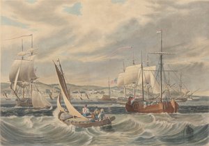 Vista de la cuarentena de Nueva York, Staten Island de William James Bennett