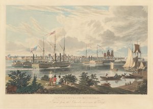Ciudad de Detroit, Michigan: Tomada desde la orilla de Canadá cerca del ferry