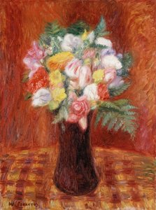 Ramo en jarrón púrpura de William James Glackens