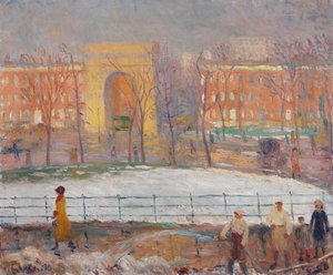 Limpiadores de calles, Washington Square de William James Glackens