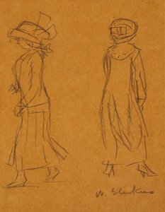 Dos mujeres mirando en diferentes direcciones de William James Glackens