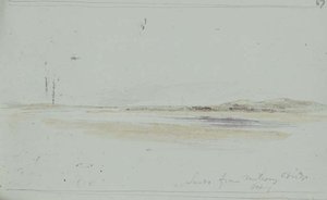 Arenas desde el puente ferroviario de Duddon de William James Linton