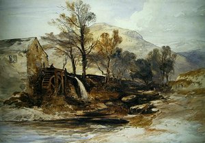 Un molino de agua en el norte de Gales de William James Muller