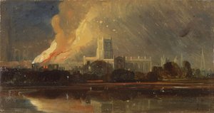 Disturbios de Bristol: El incendio del palacio del obispo, c.1831 de William James Muller