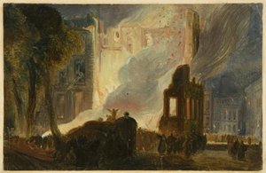 Disturbios de Bristol: La Quema de la Mansion House, Queen Square, c.1831 de William James Muller