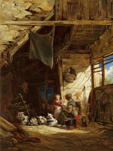 Interior con Cabras - Bettws-y-Coed de William James Muller