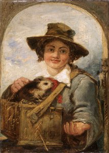 Niño italiano con un conejillo de indias, 1836 de William James Muller