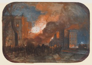 El incendio de la Mansion House, Queen Square, Bristol de William James Muller