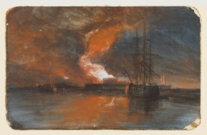 El incendio de la nueva cárcel de Bristol de William James Muller