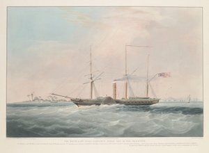 El buque de guerra de vapor "Berenice" de la Compañía de las Indias Orientales de William John Huggins