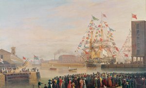La inauguración del muelle de St. Katherine, 25 de octubre de 1828