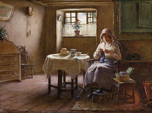 La esposa de un pescador - Interior de Fifeshire de William Kay Blacklock