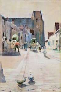 La calle principal, Grez-sur-Loing, 1884 de William Kennedy