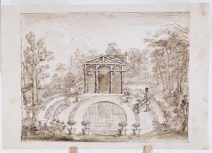 Templo floral y piscina redonda de William Kent
