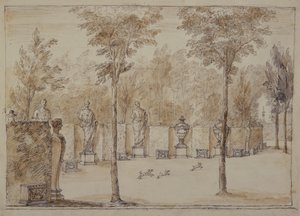 Vista hacia la Exedra en Chiswick de William Kent